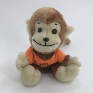 VTG Dakin 1977 Lets Monkey  Around Plush Sitting Stuffed Animal 9" Chimp Korea